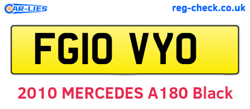 FG10VYO are the vehicle registration plates.