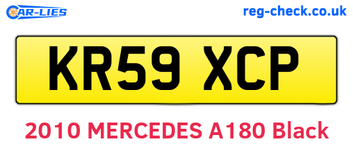 KR59XCP are the vehicle registration plates.