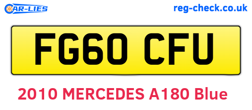 FG60CFU are the vehicle registration plates.