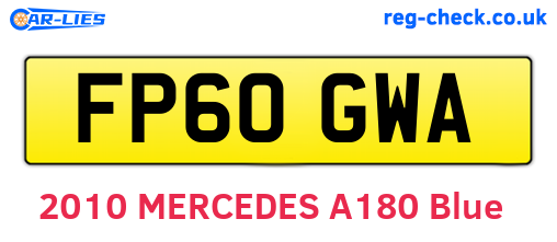 FP60GWA are the vehicle registration plates.