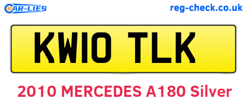 KW10TLK are the vehicle registration plates.