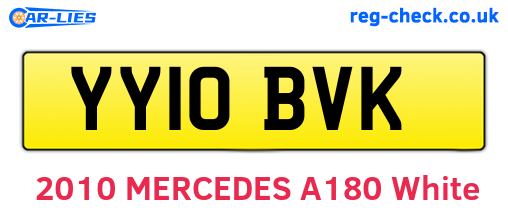 YY10BVK are the vehicle registration plates.
