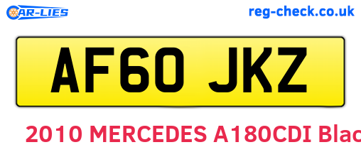 AF60JKZ are the vehicle registration plates.