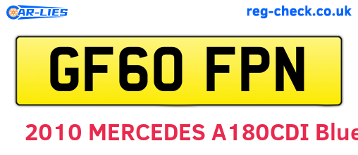 GF60FPN are the vehicle registration plates.