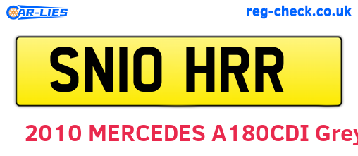 SN10HRR are the vehicle registration plates.