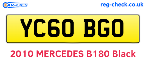 YC60BGO are the vehicle registration plates.