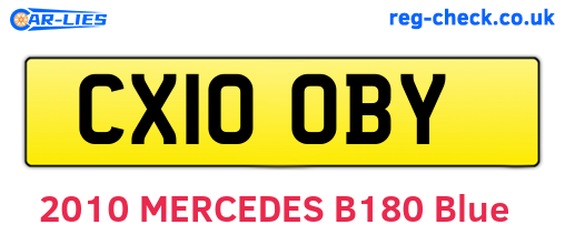 CX10OBY are the vehicle registration plates.