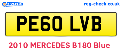 PE60LVB are the vehicle registration plates.
