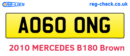 AO60ONG are the vehicle registration plates.