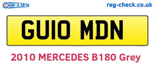GU10MDN are the vehicle registration plates.