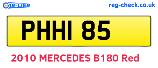 PHH185 are the vehicle registration plates.