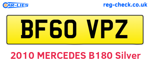 BF60VPZ are the vehicle registration plates.