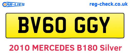 BV60GGY are the vehicle registration plates.