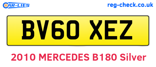 BV60XEZ are the vehicle registration plates.