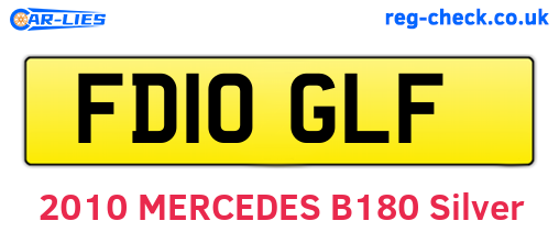 FD10GLF are the vehicle registration plates.
