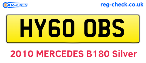HY60OBS are the vehicle registration plates.