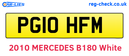 PG10HFM are the vehicle registration plates.