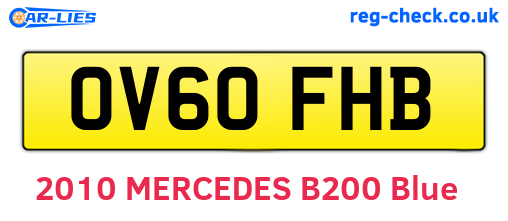 OV60FHB are the vehicle registration plates.