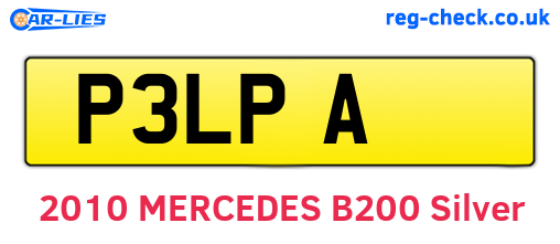 P3LPA are the vehicle registration plates.