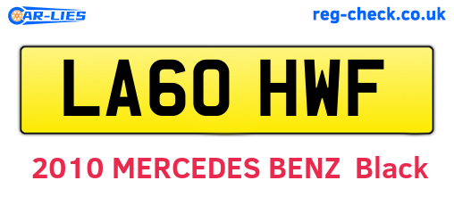 LA60HWF are the vehicle registration plates.
