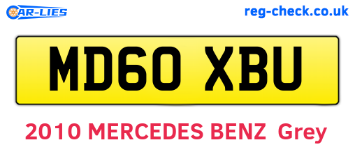 MD60XBU are the vehicle registration plates.