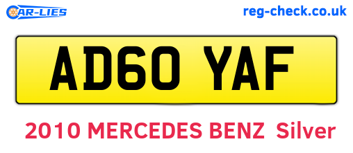 AD60YAF are the vehicle registration plates.