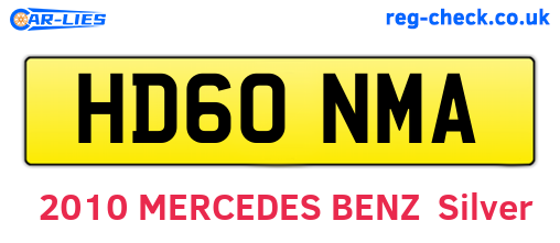 HD60NMA are the vehicle registration plates.