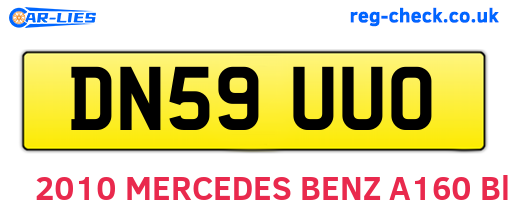 DN59UUO are the vehicle registration plates.