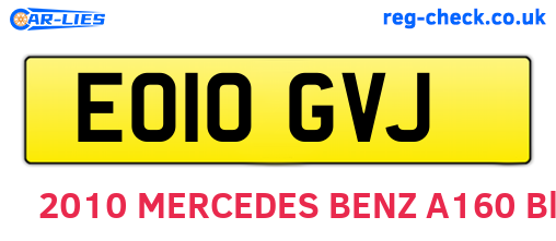EO10GVJ are the vehicle registration plates.