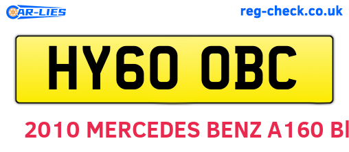 HY60OBC are the vehicle registration plates.