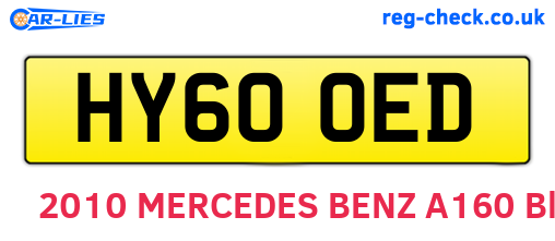HY60OED are the vehicle registration plates.