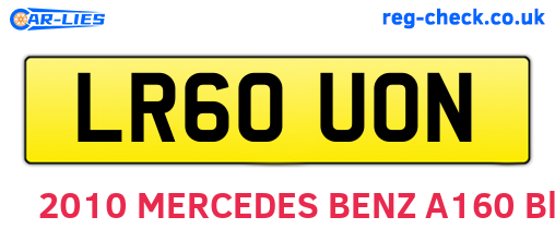 LR60UON are the vehicle registration plates.