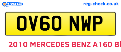 OV60NWP are the vehicle registration plates.
