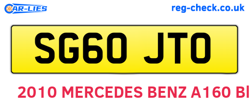 SG60JTO are the vehicle registration plates.