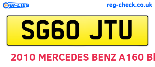 SG60JTU are the vehicle registration plates.