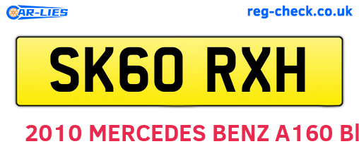 SK60RXH are the vehicle registration plates.