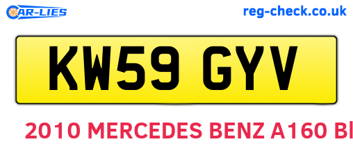 KW59GYV are the vehicle registration plates.