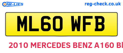 ML60WFB are the vehicle registration plates.
