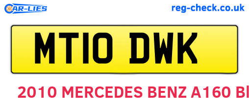 MT10DWK are the vehicle registration plates.