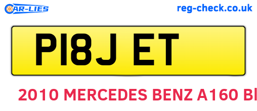 P18JET are the vehicle registration plates.