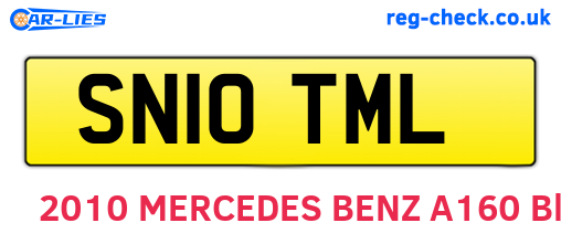 SN10TML are the vehicle registration plates.