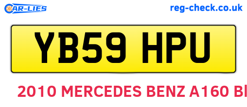 YB59HPU are the vehicle registration plates.