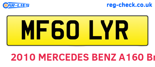 MF60LYR are the vehicle registration plates.