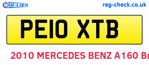 PE10XTB are the vehicle registration plates.