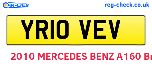 YR10VEV are the vehicle registration plates.