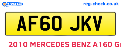 AF60JKV are the vehicle registration plates.