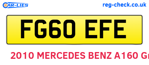 FG60EFE are the vehicle registration plates.