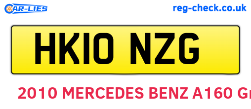HK10NZG are the vehicle registration plates.