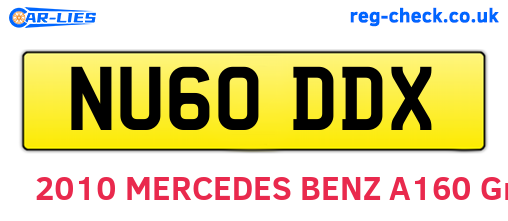 NU60DDX are the vehicle registration plates.