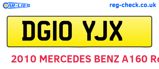 DG10YJX are the vehicle registration plates.